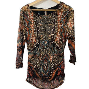 INC MANDALA FESTIVAL BOHO XL LONG SLEEVE TOP